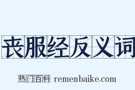 丧服经反义词是什么意思的图片